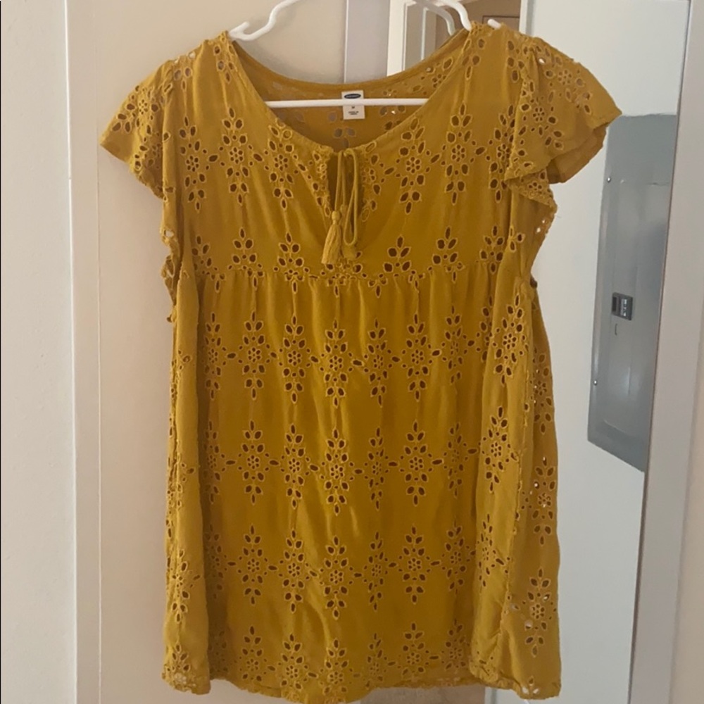 Yellow Eyelet Blouse